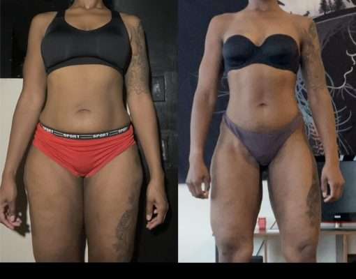 female gaining weight while working out